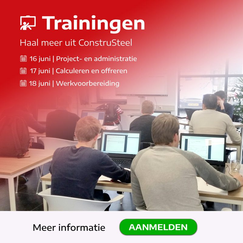 Staalbouw trainingen project-, administratie, calculeren, offreren en werkvoorbereiding. Staal constructie